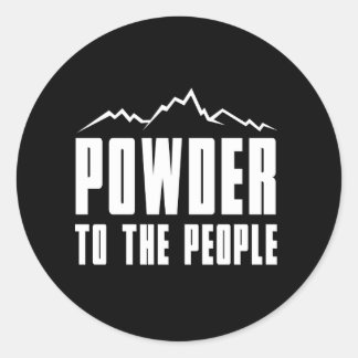 Powder aan het volk ronde sticker
