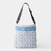Powder Blue Cheer Hearts, Pom Poms, Megafone Crossbody Tas (Voorkant)