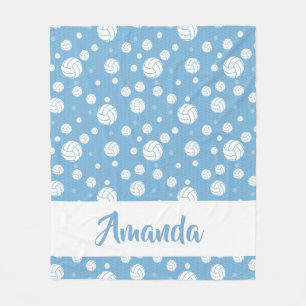 Powder Blue Chevron Volleyball Patroon Fleece Deken