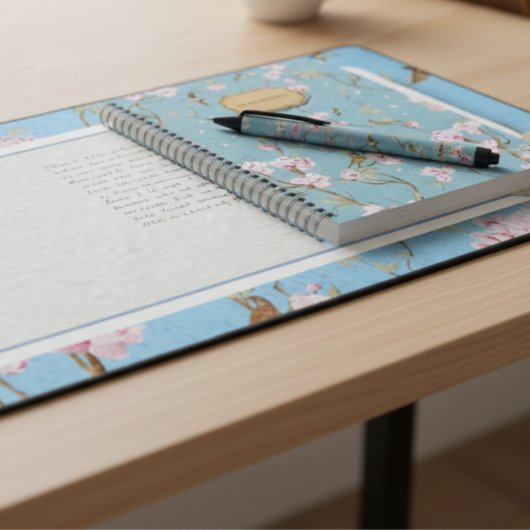 Powder Blue Chinoiserie Archive Desk Mat