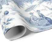 Powder Blue Chinoiserie Toile Cadeaupapier (Rol Hoek)