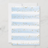 Powder Blue Elephant Boy Baby shower Kaart (Achterkant)