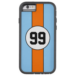 Powder Blue en Oranje Livery Aangepaste iPhone 6 h iPhone 13 Hoesje