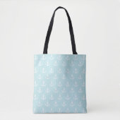Powder Blue en White Anchor Pattern Draagtas (Voorkant)