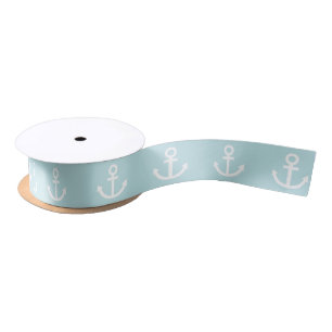 Powder Blue en White Anchor Pattern Lint