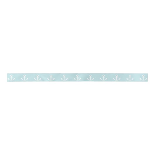 Powder Blue en White Anchor Pattern Lint (Voorkant)
