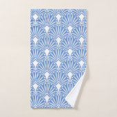 Powder blue en white Art Deco patroon Bad Handdoek (Handdoek)