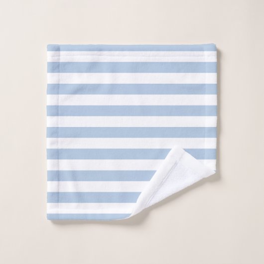 Powder Blue en White Striped Bath Towel Set Bad Handdoek (Wasdoekje)