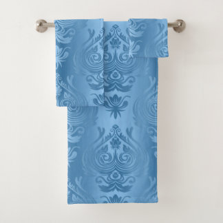 Powder Blue Floral Damask gradiënt afdrukken Bad Handdoek