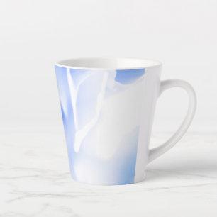 Powder Blue Floral Print Latte Mok
