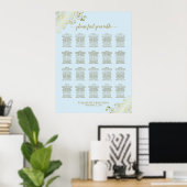 Powder Blue & Gold 20 tafel bruiloft Poster (Thuiskantoor)