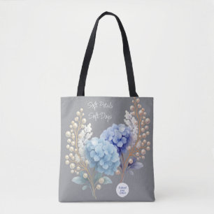Powder Blue Hydrangea Waterverf Klantloyaliteit Draagtas