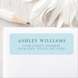 Powder Blue Minimalist Elegant Return Stickers