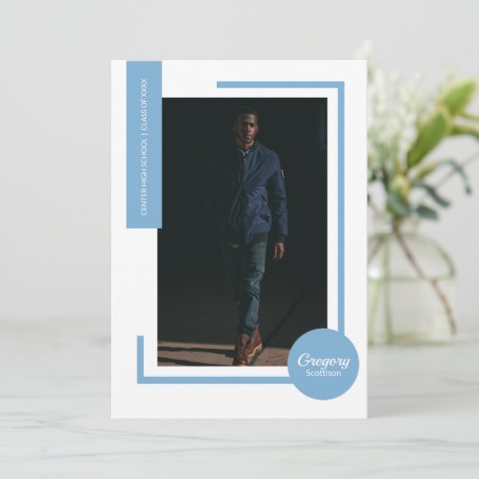 Powder Blue Photo Modern Photo Afstuderen (Staand voorkant)