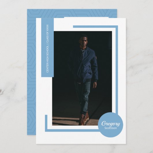 Powder Blue Photo Modern Photo Afstuderen (Voorkant / Achterkant)