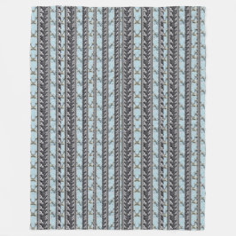 Powder Blue Poppes Multi Orchid Stripe Blanket Fleece Deken