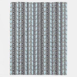 Powder Blue Poppes Multi Orchid Stripe Blanket Fleece Deken