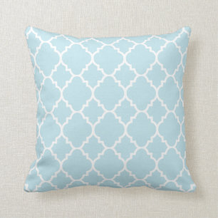 Powder Blue Quatrefoil Moroccan patroon Kussen
