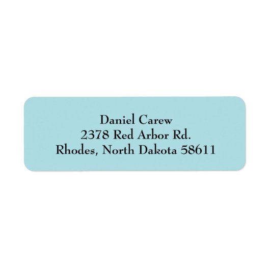 Powder Blue Simple Plain Return-adreslabels Etiket (Voorkant)