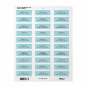Powder Blue Simple Plain Return-adreslabels Etiket (Full Sheet)