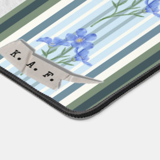 Powder Blue Striped Floral  Bureaumat
