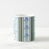 Powder Blue Teal Striped Floral Mug (Centre)