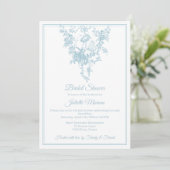Powder Blue Toile de Jouy Bridal Shower Invitation (Debout devant)