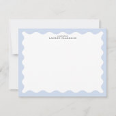 Powder Blue Wavy Frame Note Card Kaart (Voorkant)