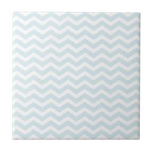 Powder Blue White Chevron Pattern Tegeltje (Voorkant)