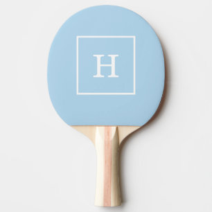 Powder Blue White Initiaal monogram Tafeltennisbatje