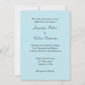 Powder Blue White Plain Simple Weddenschap Kaart (Voorkant)