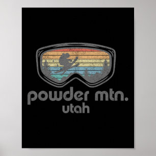 Powder Mountain Utah Skigebied Skiën Retro Skilope Poster