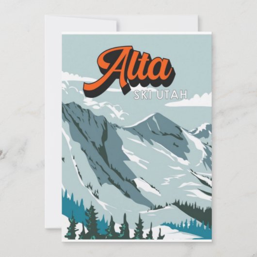 "Powder Paradise : Alta Ski Area, carte postale de (Devant)