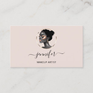Powder Roos Gold Make-up Artist Logo Lashes QR COD Visitekaartje