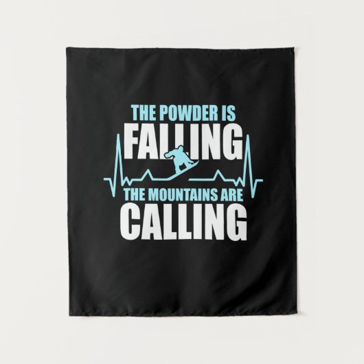 Powder valt op Snowboard Wandkleed (Voorkant)