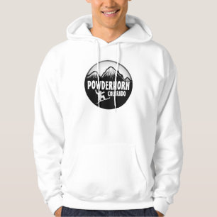 Powderhorn Colorado mannen witte snowboarddop Hoodie