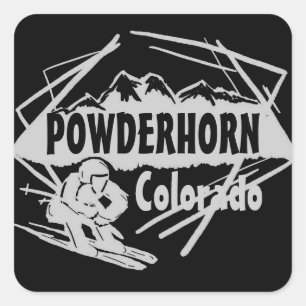Powderhorn Colorado noir gris logo autocollants