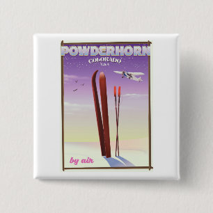 Powderhorn Colorado reisposter Vierkante Button 5,1 Cm