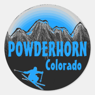 Powderhorn Colorado stickers de skieur bleu