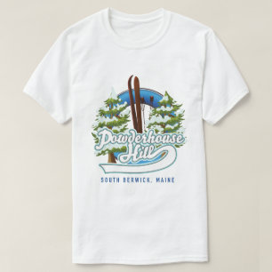 powderhouse hill south berwick maine ski logo t-shirt