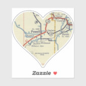 Powell Wyoming Map Sticker (Vel)