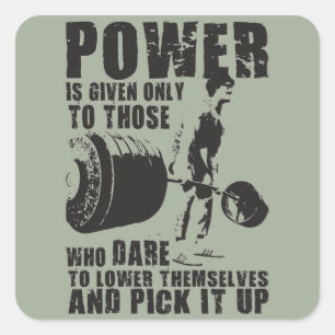POWER - Bodybuilding Motivatie Vierkante Sticker