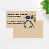 Power boor | Achtergrond houten vloerbedekking Visitekaartje (Bureau)