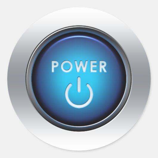 Power Button Ronde Sticker (Voorkant)