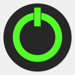 Power Button Ronde Stickers