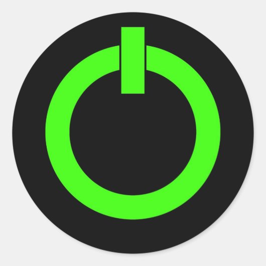 Power Button Ronde Stickers (Voorkant)