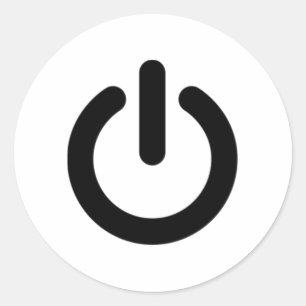 Power Button-symbool Ronde Sticker