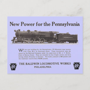 Power for the Pennsylvania Railroad 1926 Briefkaar Briefkaart