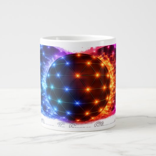 Power in Every Element Mug – Fire Water Energy Geo Extra Grote Beker (Voorkant)
