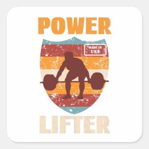 Power Lifter, gewicht sport Canada Klassieke R Vierkante Sticker